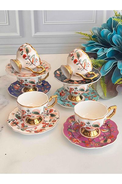 ROSSEV Turkish Coffee Cup Evan 6 Person 12 Pieces