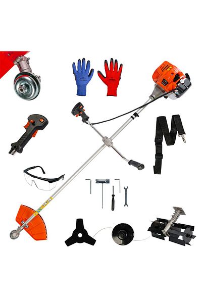 COBI SMART® 2-stroke petrol brushcutter package ORANGE, 3.8 kW, 0.6 liters/hour, accessories included - COBI SMART®