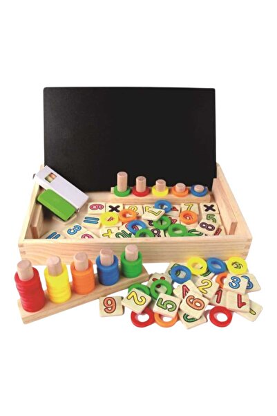 OEM Tabla educativa Montessori din lemn cu fata dubla, calculeaza, deseneaza ...