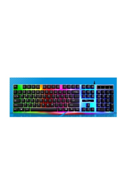 OMC Wired mouse and keyboard kit, LED lights combo gaming, computer, laptop, black