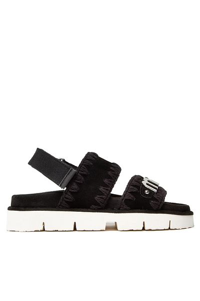 Mou Sandale damă negre MOU-SW461001A NEW BIO SANDAL CU BARETĂ ÎN SPATE - BI NEGRU/NEGRU