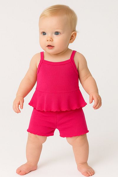 For My Baby Hanging Tshirt Shorts Girl 2 Piece Set