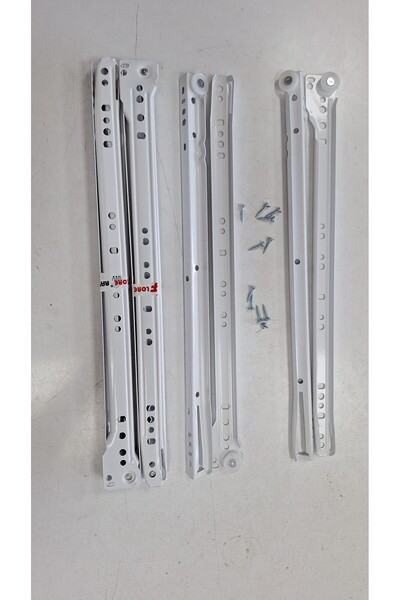 FT GENEL MARKALAR Klasik Kızaklı Dolap Çekmece Rayı Beyaz 40 Cm (VİDA DAHİL )...