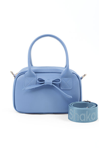 SHAKA Mavi Shk217 Fiyonklu Suni Deri, Tek Bölmeli, Fermuarlı,Kolon Askılı, El...