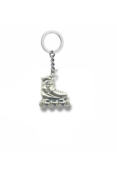 Herşey Nota Roller Vibes – Unisex Metal Keychain with Skate Shoe Figure