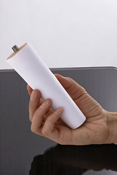 GLASWEN 4 Pieces Wooden Legs 12 cm White M8 Screwed Connecting Apparatus Cabinet Furniture Sofa Sofa Support Leg