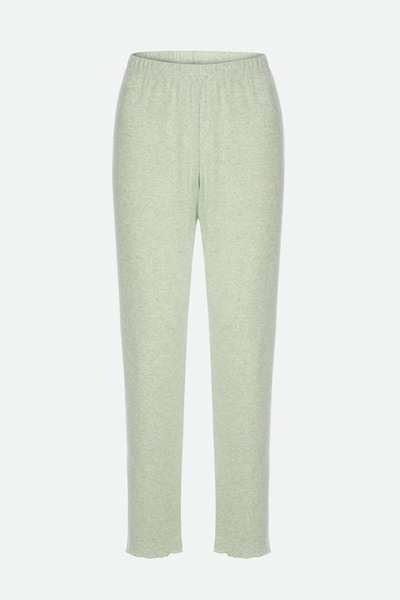 koza iç giyim Women's Cotton 3-Piece Green Bow Camisole Pajama Set