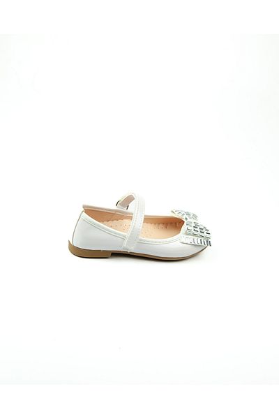Minican 10009 White Patent Leather Girl's Ballerinas