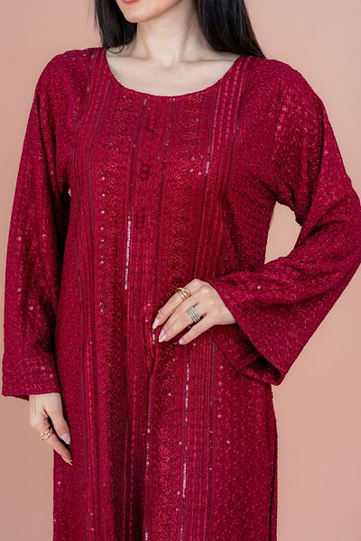 IKKXA Embroidery Sparkling Jalabiya