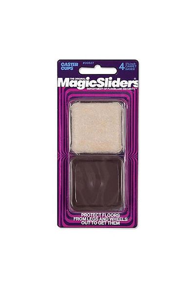 Magic Sliders كوب دوار من 4 قطع مصنوع من السجاد باللون البني والبيج