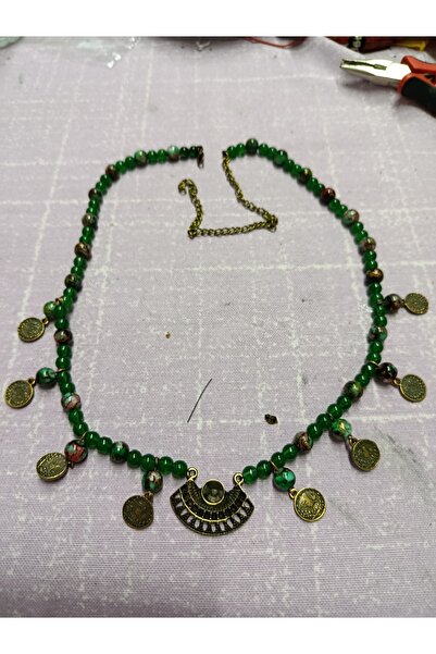 Tasarım Kişiye özel doğal taş detaylı el yapımı kolye