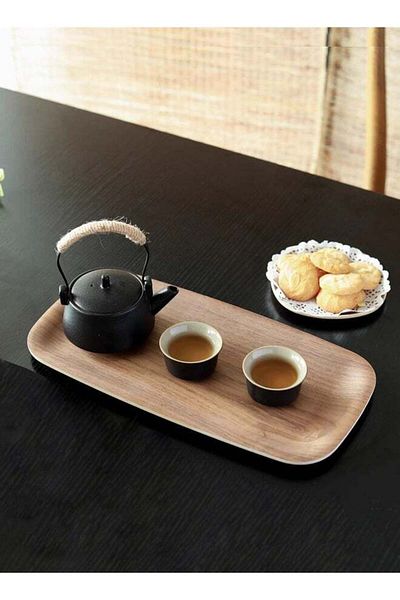 Trust Pro Trust Rectangular Natural Ash Wood Veneer Serving Tray Light Brown 33X16CM