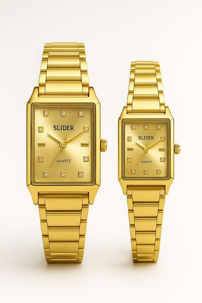essentialneedsforall SLIDER HIS & HERS NON-TARNISH STAINLESS STEEL WATCH