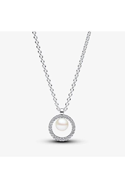 Pandora Colier Cu Perla De Apa Dulce Tip Pave Zirconiu - Argint 925