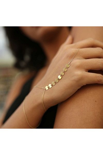 stainless steell Gold Color Sequin Sf Thin Chain Steel Shahmeran