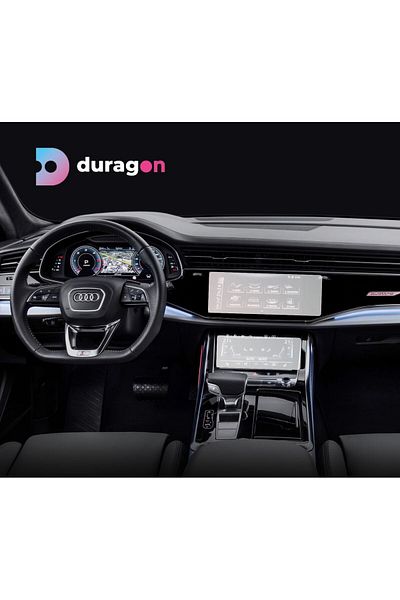 UNIVERSAL CAR Navigation Protection Film Audi Q8 2018-2023, Duragon, Matte silicone, installation kit