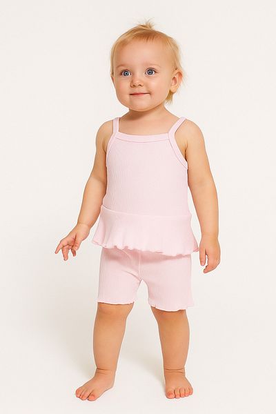 For My Baby Hanging Tshirt Shorts Girl 2 Piece Set
