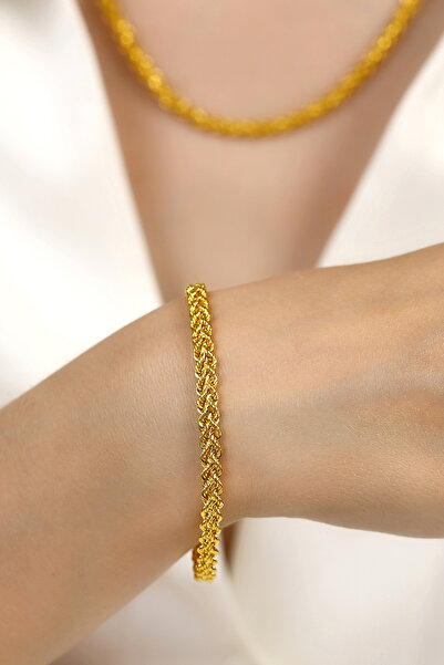 Altınkesesi 14 Ayar Altın Halat Burgu Çift Sıra Örgü Bileklik