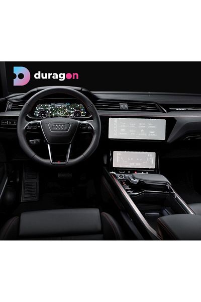 UNIVERSAL CAR Navigation Protection Foil Audi Q8 e-tron 2022+, Duragon and Display AC, silicone, installation kit