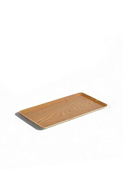 Trust Pro Rectangular Natural Ash Wood Veneer Serving Tray Light Brown 28X15CM