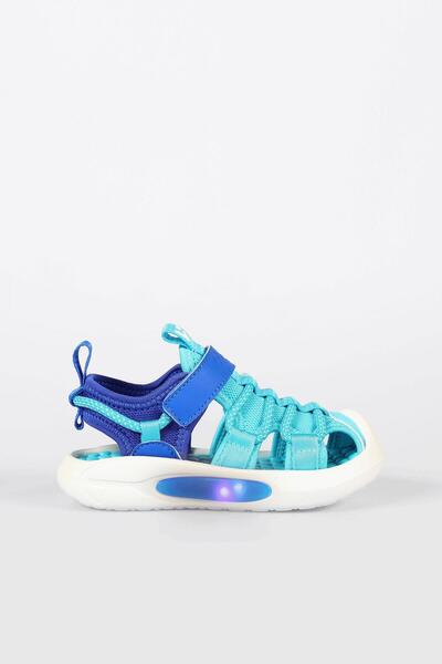 Vicco Thin Lighted Boys Preschool Green Sandals