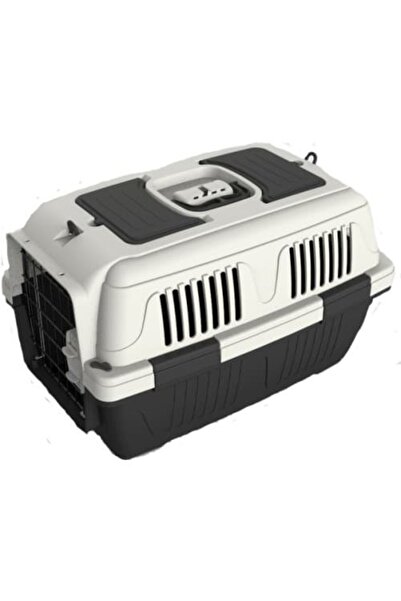 NUTRAPET صندوق نقل الكلاب والقطط مغلق من الأعلى رمادي غامق الطول 57 سم × العر...