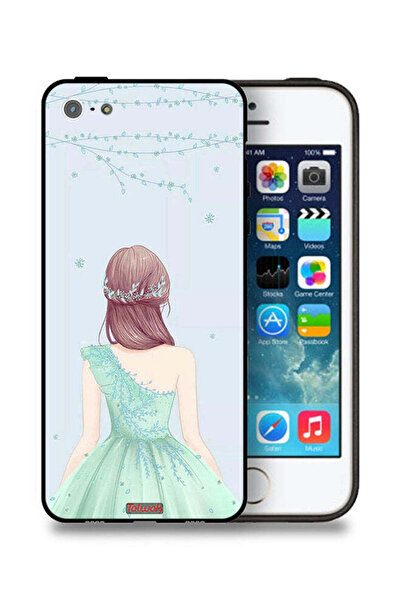 Tolwak جراب حماية لهاتف Apple iPhone 5/5s/SE بطبعة فتاة لطيفة ترتدي فستانًا م...