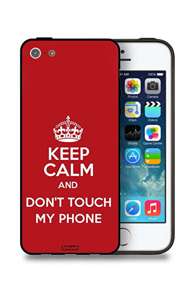 Tolwak جراب حماية لهاتف Apple iPhone 5/5s/SE - حافظ على هدوئك ولا تلمس هاتفي
