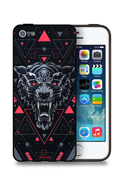 Tolwak غطاء حماية لجهاز Apple iPhone 5/5s/SE بتصميم الذئب المتمرّد