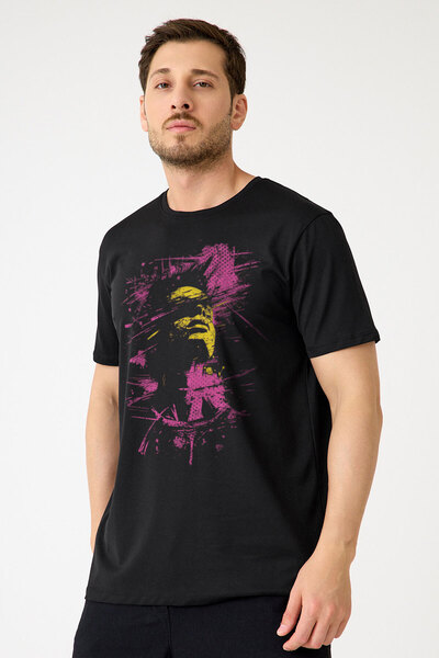 Kendim Seçtim Y2K T-shirt Face Αισθητικό Unisex T-shirt Μαύρο κοντομάνικο