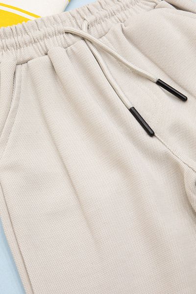 Cansın Mini Κρεμ ελαστική μέση Jogger ύφασμα μονή τσέπη Cargo Boy's Shorts 21156