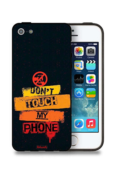 Tolwak جراب حماية لجهاز Apple iPhone 5/5s/SE مكتوب عليه "لا تلمس هاتفي"