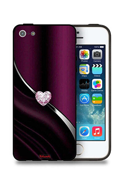 Tolwak غطاء حماية بتصميم قلب ماسي لأجهزة آيفون 5/5s/SE من آبل