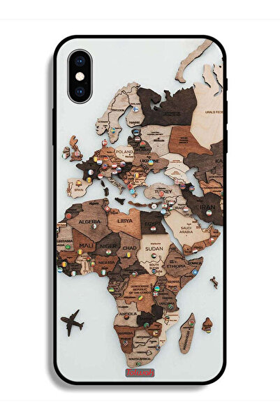 Tolwak جراب حماية لهاتف Apple iPhone X مع رسم خريطة العالم