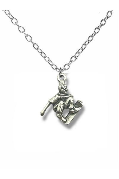 Herşey Nota Urban Glide – Unisex Necklace with Young Skateboarder Figure (60 cm Chain)