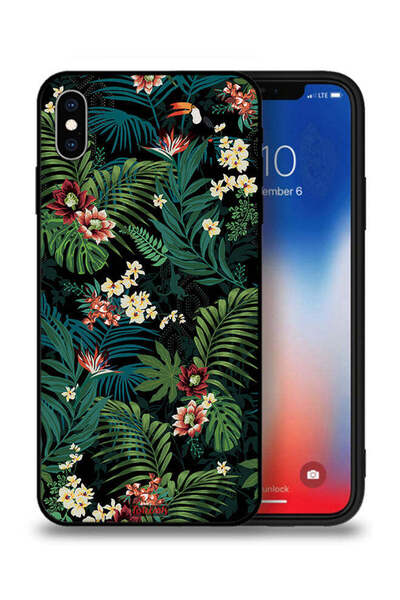 Tolwak غطاء حماية لهاتف Apple iPhone XS بنقشة أوراق استوائية