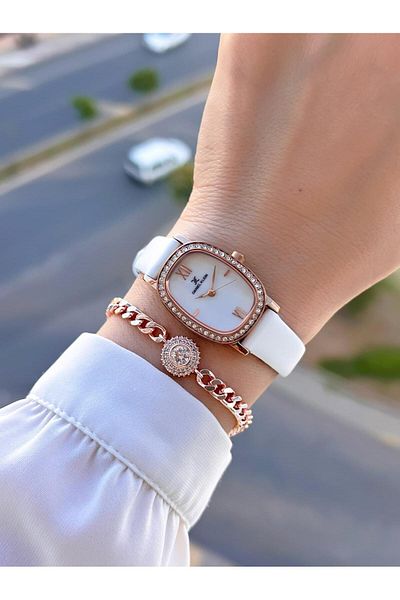 Daniel Klein Leather Cord 30 Mt Water Resistant 2 Years Warranty Women Wrist Watch+Bracelet Bfg13943.5