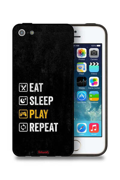Tolwak جراب حماية لجهاز Apple iPhone 5/5s/SE - تناول الطعام، النوم، اللعب، ال...
