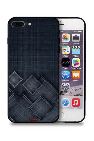 Tolwak غطاء حماية لجهاز Apple iPhone 7 Plus بنقشة مربعات على القماش