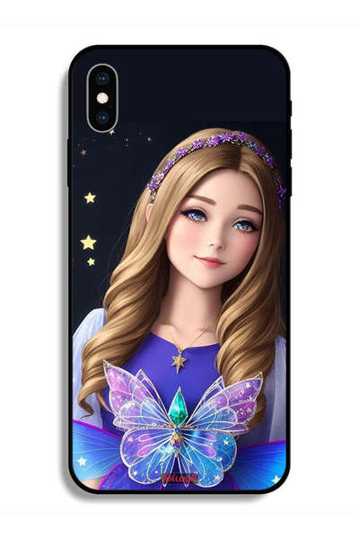 Tolwak جراب واقٍ لهاتف Apple iPhone X بتصميم فتاة الفراشة اللطيفة