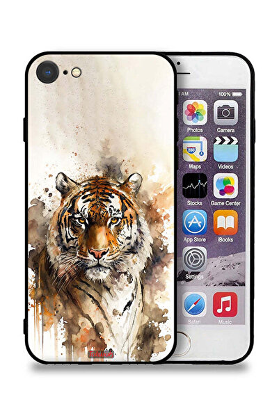 Tolwak غطاء حماية لجهاز آيفون 7 من آبل بنقشة فن تجريدي من جلد الفهد