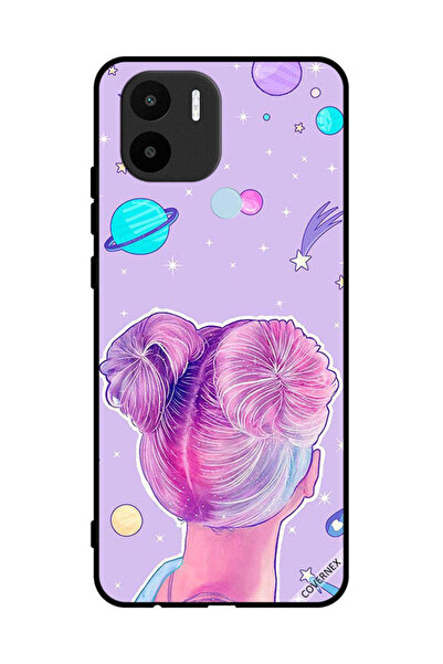 Covernex غطاء حماية لهاتف شاومي ريدمي A1 بلس - رسم فتاة ونجوم الفضاء