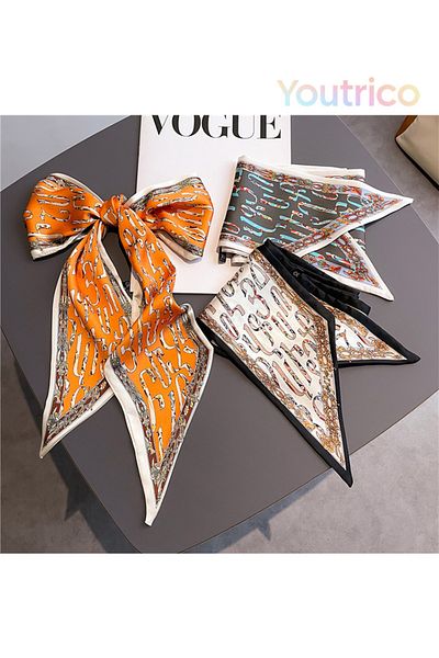 Youtrico Long silk scarves,Headbands,Artistic digital patterns,147cm