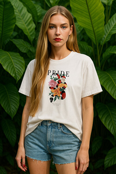 TARZ STİL Tricou pentru femei supradimensionat Pride cu imprimeu cu mânecă scurtă 12732