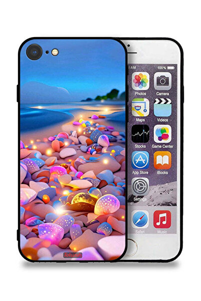 Tolwak غطاء حماية لجهاز Apple iPhone 8 برسومات أحجار فنية