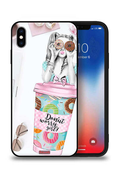 Tolwak غطاء حماية لجهاز Apple iPhone XS - فتاة دونات ووري