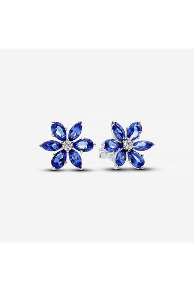 Pandora Cercei Pandora tip Herbarium cu Floare albastra Cristal - Argint 925