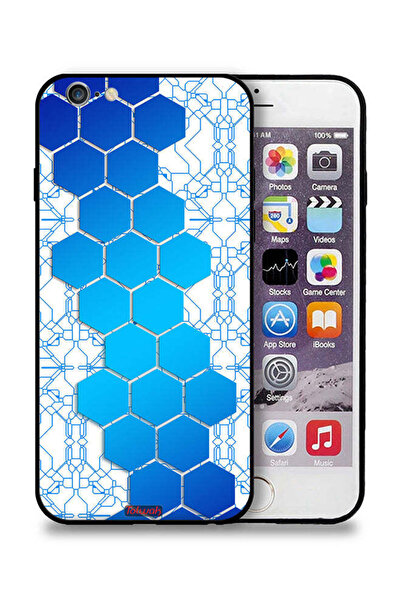 Tolwak غطاء حماية لجهاز Apple iPhone 6/6s بتصميم شبكة أيقونات سداسية الشكل