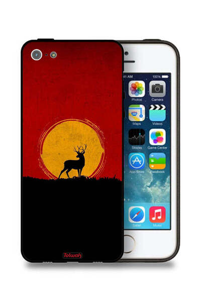 Tolwak غطاء حماية لجهاز Apple iPhone 5/5s/SE بتصميم غزال وقمر