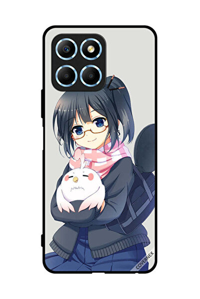 Covernex غطاء حماية لهاتف Honor X8 5G، رسم فتاة تحمل حيوانًا أليفًا